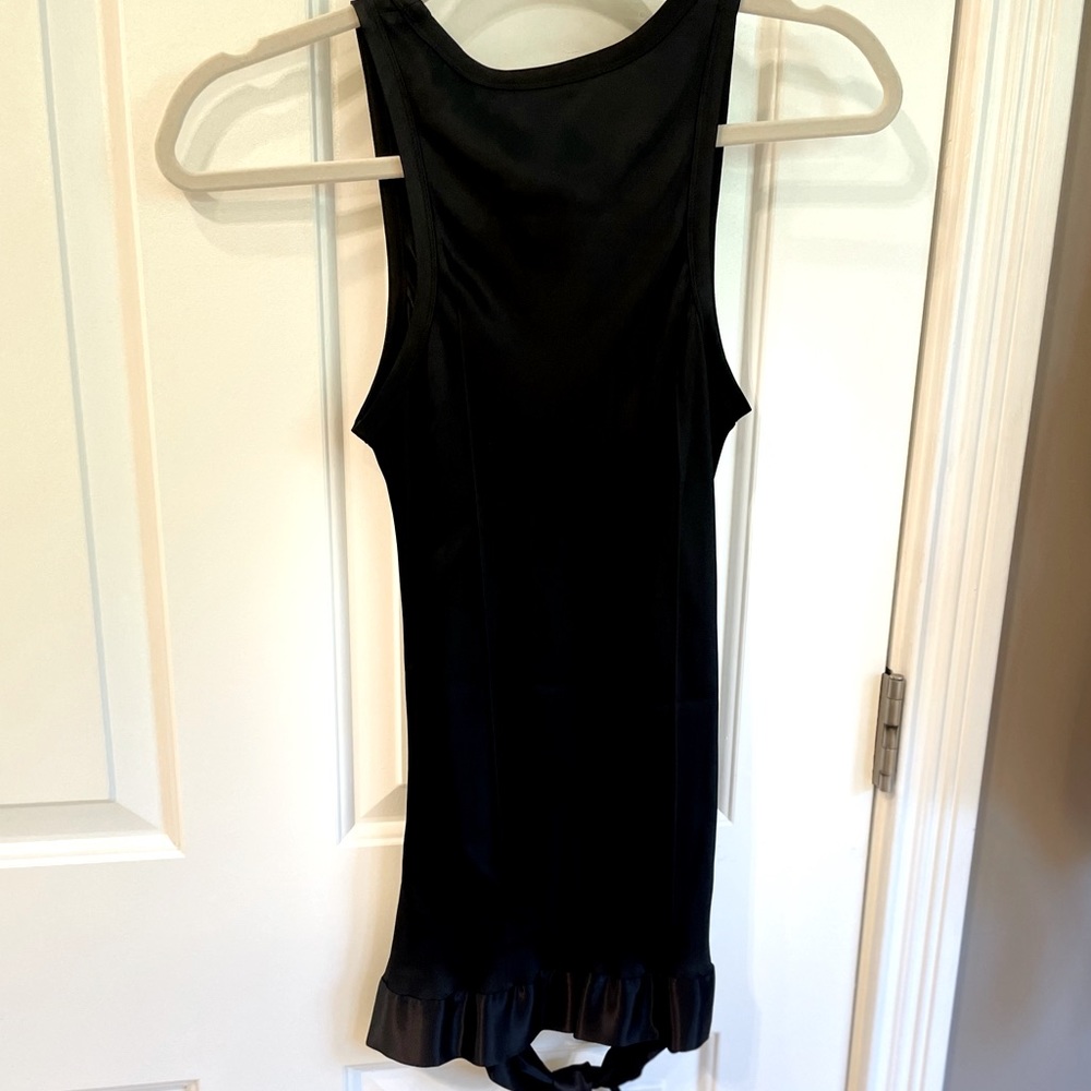Helmut Lang NWT Double Satin Black Hem Draped Tank